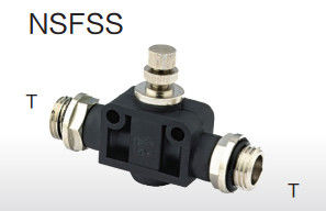 Qualità  Plastic Body Pneumatic Tube Fittings NSFSS Knob Throttle Valve Two Thread Sides Straight Fabbrica